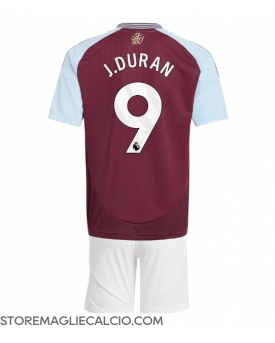 Aston Villa Jhon Duran #9 Maglia Gara Casa Repliche 2024-25 Bambino Maniche Corte